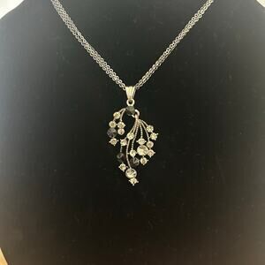 Y2K choker Costume necklace pendant Retro Victorian Black white grey Rhinestone